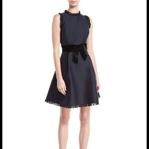NWT KATE SPADE FIT AND FLARE VELVET BOW DRESS